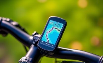 GPS op het stuur met routekaart